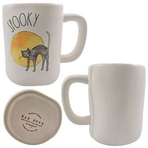 Rae Dunn Magenta Halloween Collection SPOOKY Cat 18 Oz Ceramic Mug Cup